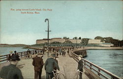 Pier, Going Toward Castle Island in South Boston Postcard