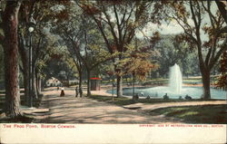 The Frog Pond, Boston Common Massachusetts Postcard Postcard