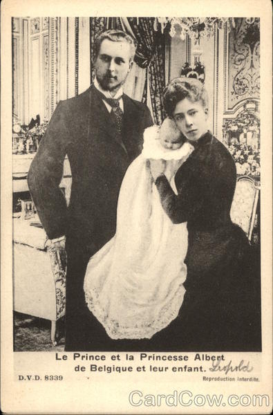 Le Prince et la Princesse Albert de Belgique et Leur Enfant