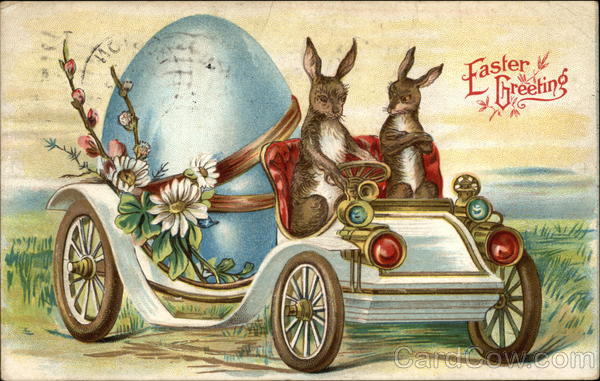 Easter Greeting With Bunnies