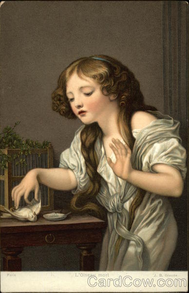L'Oiseau Mort - J. B. Greuze Art