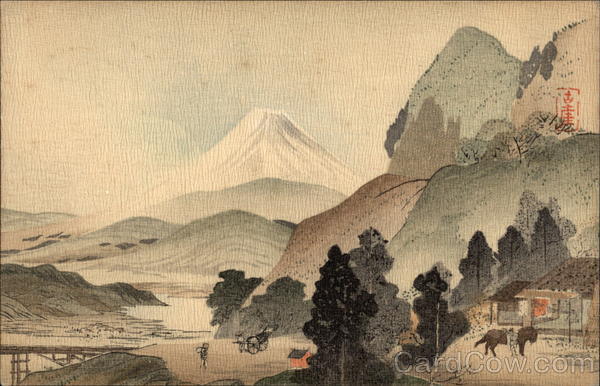 Painting of Mount Fuji, Japan 1915 Panama-Pacific Exposition