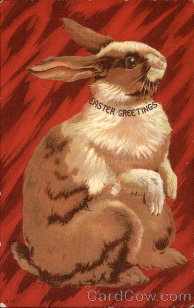 Easter Greetings with Bunny Rabbit With Bunnies