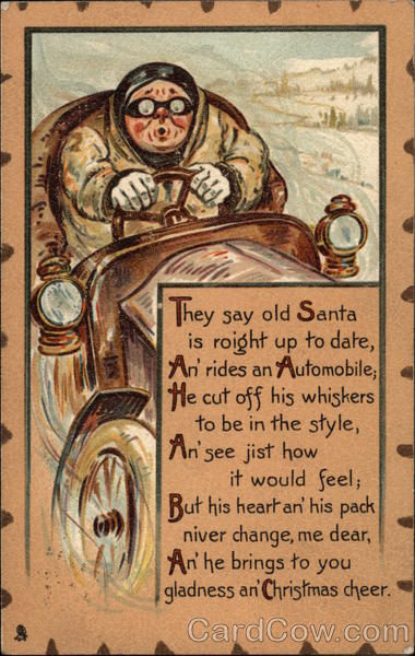 Santa in an Automobile Christmas