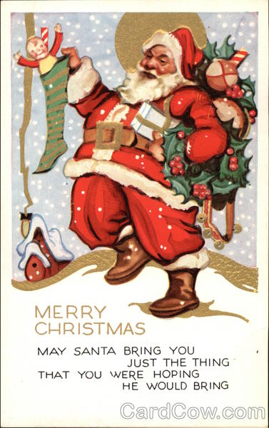 A Merry Christmas with Santa in Snow Santa Claus