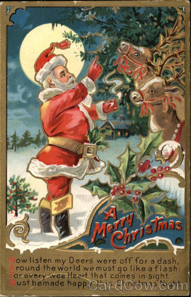 A Merry Christmas with Santa & Reindeer Santa Claus