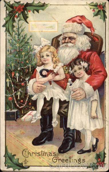 Christmas Greetings with Santa and Children