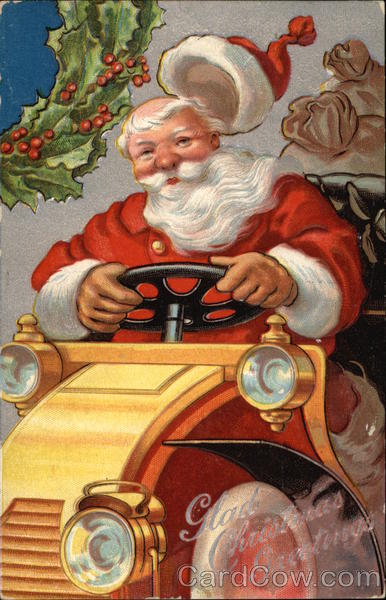 Glad Christmas Greetings with Santa Santa Claus