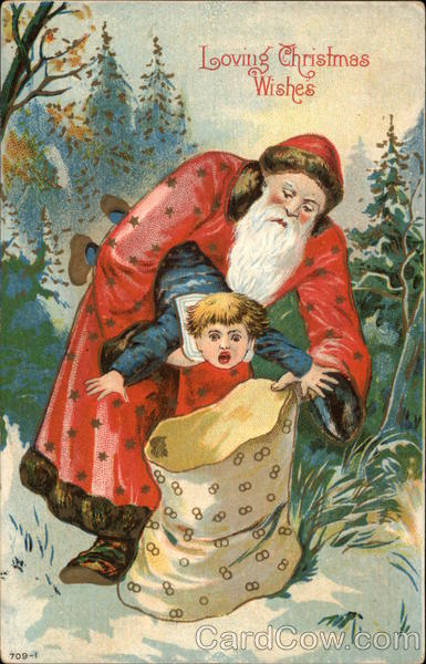Loving Christmas Wishes with Santa & Child Santa Claus