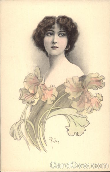 Mon Idéal. Pretty Woman with Irises Women