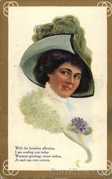 Warmest Greetings, Truest Wishes with Woman in Green