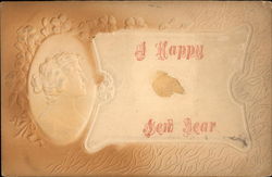 A Happy New Year with Cameo New Year's Postcard Postcard