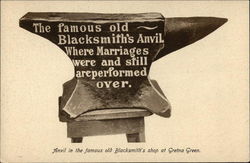 Anvil in the Famous Old Blacksmith's Shop at Gretna Green Postcard