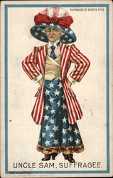 Uncle Sam, Suffragee Postcard