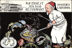 Pop Ernest Sea food restaurant. Monterey, California Postcard