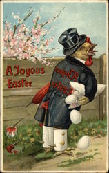 A Joyous Easter - Chicken and Eggs Postcard