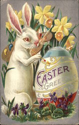 Easter Greetings with Bunny & Egg Postcard