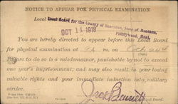 Notice to Appear For Physical Examination Postcard