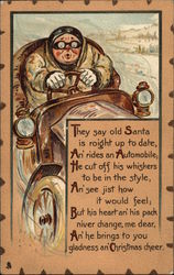 Santa in an Automobile Postcard