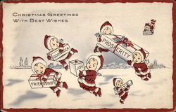 Christmas Greetings with Best Wishes Postcard