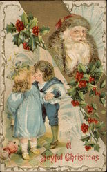 A Joyful Christmas with Santa & Children Postcard