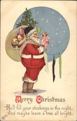 Merry Christmas - He'll Fill Your Stockings Postcard