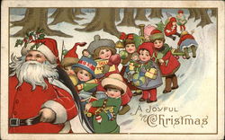 A Joyful Christmas with Santa & Children Postcard