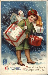 Young Child With Presents Postcard