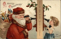 A Merry Christmas - "Thine Own Wish, Wish I Thee" Santa Claus Postcard Postcard