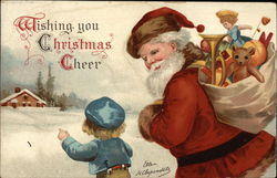 Wishing You Christmas Cheer Santa Claus Ellen Clapsaddle Postcard Postcard