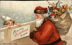 A Merry Christmas to You with Santa Santa Claus Postcard Postcard