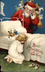 Best Christmas Wishes with Santa & Child Postcard