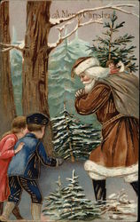 A Joyful Christmas with Santa & Children Postcard