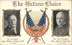 President Hon. William Howard Taft. Vice President Hon. James S. Sherman Postcard