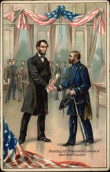 Meeting of President Lincoln & General Grant Civil War Postcard Postcard