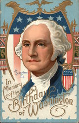 In Memory of the Birthday of Washington Postcard