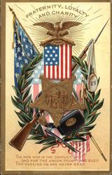 Fraternity, Loyalty and Charity Civil War Postcard Postcard