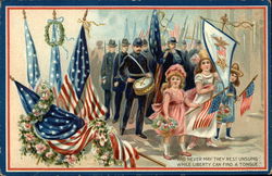 "And never may they rest unsung while Liberty can find a tongue" Memorial Day Postcard Postcard