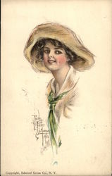 Young Woman in Hat Women Postcard Postcard