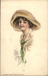Young Woman in Hat Postcard