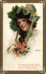 Women with Green Bonnet Postcard