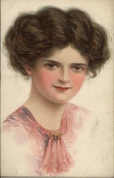Young Woman with Rosy Cheeks Postcard