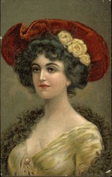 Portrait of Woman in Formal Attire Postcard