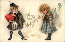 To My Valentine with Children Postcard