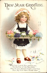 New Year Greeting with Love Postcard
