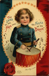 "The Land of the Free & the Home of the Brave" Patriotic Postcard Postcard