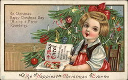 The Happiest Christmas Ever with Child & Tree Postcard