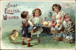 Best Easter Wishes With Children Postcard Postcard