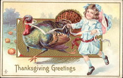 Thanksgiving Greetings Turkeys Postcard Postcard