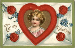 To my Valentine Hearts Postcard Postcard